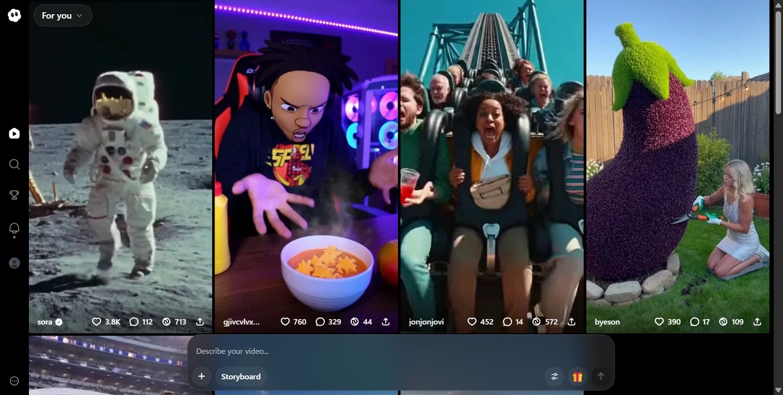 Sora 2のトップ画面