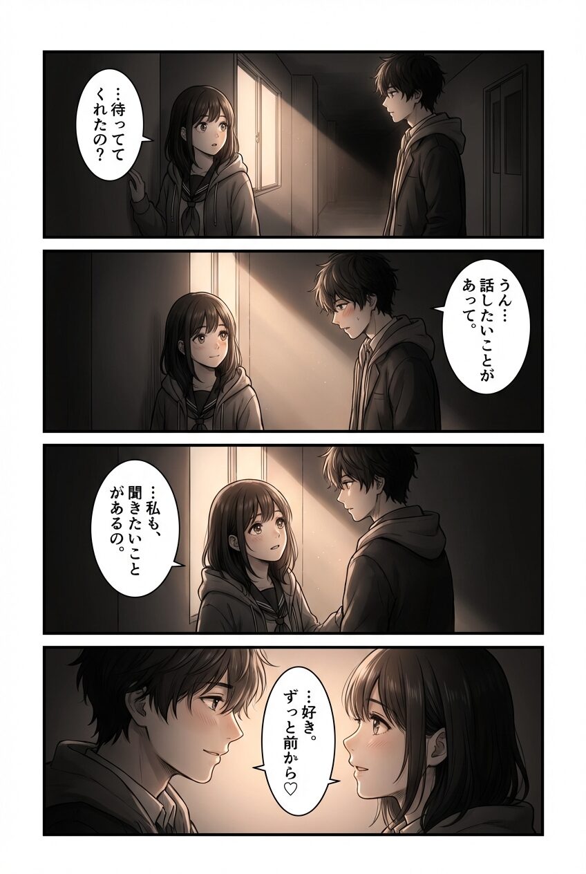 Nano Banana Proで恋愛をテーマにした4コマ漫画を生成