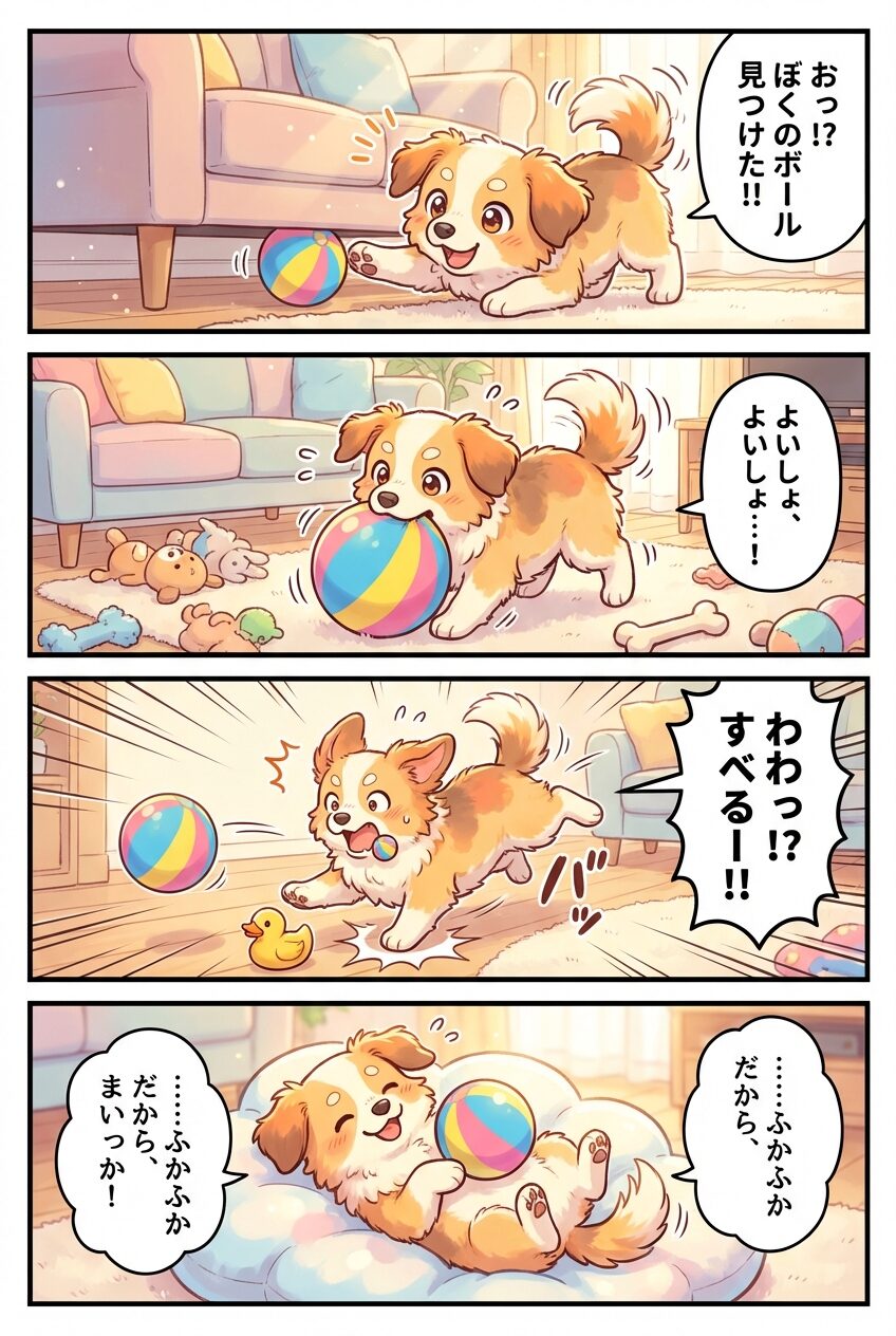 Nano Banana Proでペットをテーマにした4コマ漫画を生成