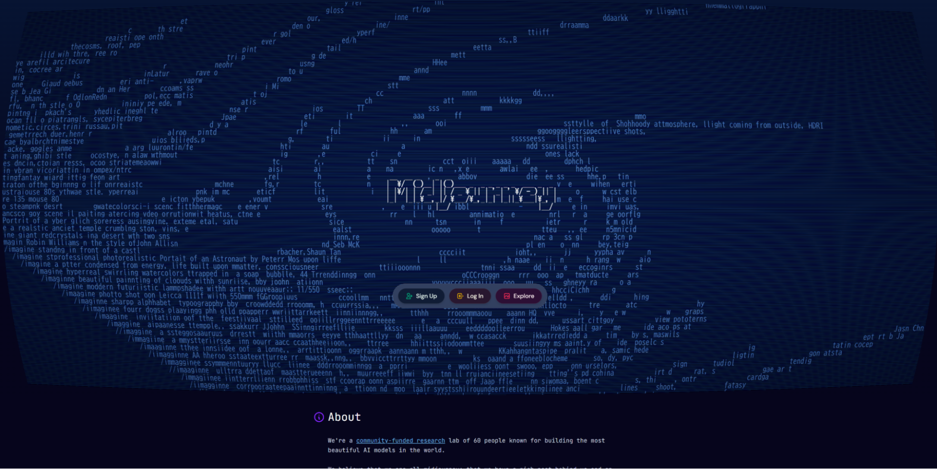 Midjourneyのトップ画面
